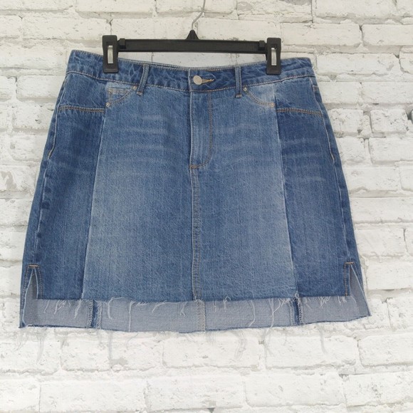 Gianni Dresses & Skirts - Gianni Bini Womens Skirt Size Large Becca Two Tone Jean Denim 90s Y2K